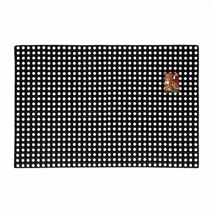 Коврик входной резиновый крупноячеистый грязезащитный 100х150 см, толщина 22 мм, черный, VORTEX