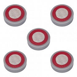 Магниты СУПЕРМОЩНЫЕ НЕОДИМОВЫЕ 30 мм, НАБОР 5 шт., серые, BRAUBERG "HEAVY DUTY", 237486