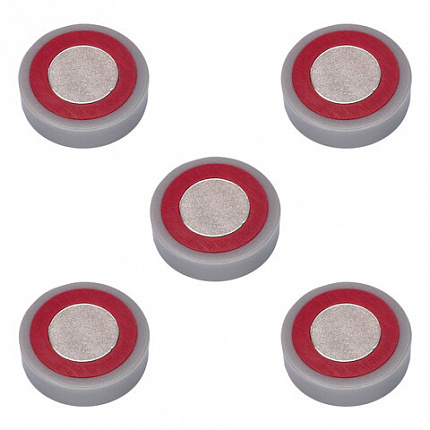 Магниты СУПЕРМОЩНЫЕ НЕОДИМОВЫЕ 30 мм, НАБОР 5 шт., серые, BRAUBERG "HEAVY DUTY", 237486