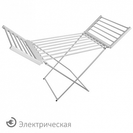 Сушилка для белья напольная, электрическая, раскладная, алюминиевая, три зоны сушки, нагрев 60 °С, LAIMA HOME, 700978