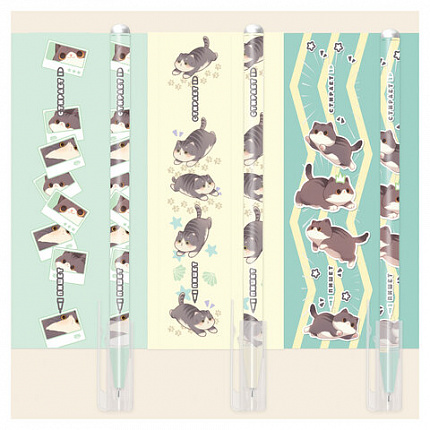 РЕЗЕРВ Ручка стираемая гелевая BRAUBERG CUTE CATS, СИНЯЯ, корпус ассорти, линия 0,35м, 144481