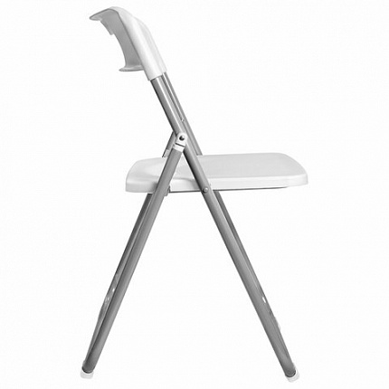 Стулья складные BRABIX "Golf Lite CF-017", КОМПЛЕКТ 4 шт., серебристый каркас, пластик, белый, 533035