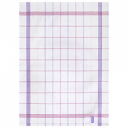 Салфетка универсальная, ХЛОПОК, 47х65 см, белая клетка, легкий цветной контур, ассорти, BOOMHOUSE (БУМХАУС), 700886