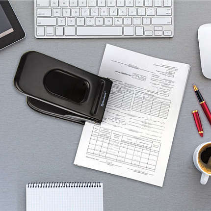 Дырокол металлический МОЩНЫЙ BRAUBERG "Heavy duty", до 60 л., черный, 226868