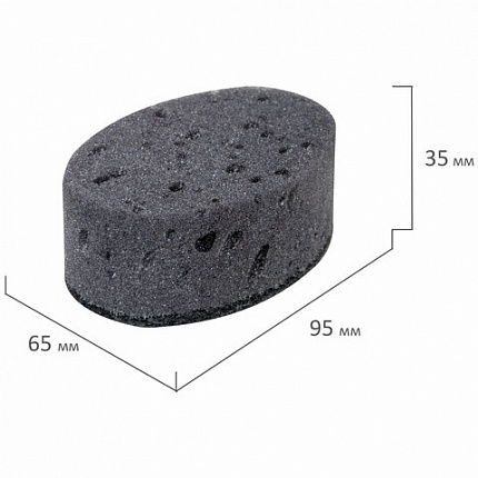 Губки для посуды 9,5х6,5х3,5 см, КОМПЛЕКТ 6 шт., OVAL BLACK, КРУПНОПОРИСТЫЙ поролон с абразивным слоем, LAIMA, 608649