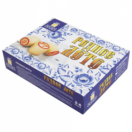 "Родное лото" классическое с деревянными бочонками, в картонной упаковке, ЗОЛОТАЯ СКАЗКА, 664710