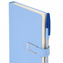 Ежедневник недатированный, А5, 143х210 мм, BRAUBERG "Dainty", под кожу, магнитная застежка, 160 л., голубой, 117144