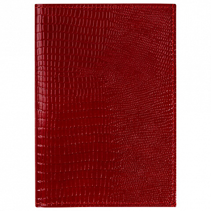 Обложка для паспорта натуральная кожа ящерица, без тиснения, красная, BRAUBERG, 238190