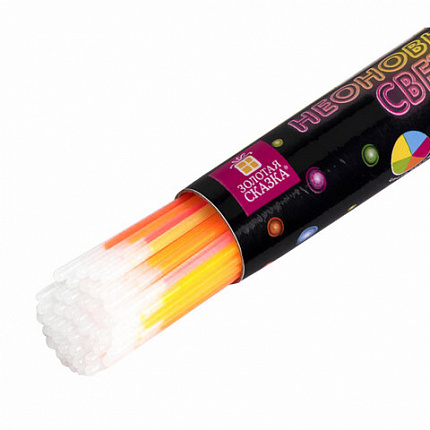 Светящиеся (неоновые) палочки, 50 штук + 2 в ПОДАРОК! в тубе, ассорти, ЗОЛОТАЯ СКАЗКА, 662597