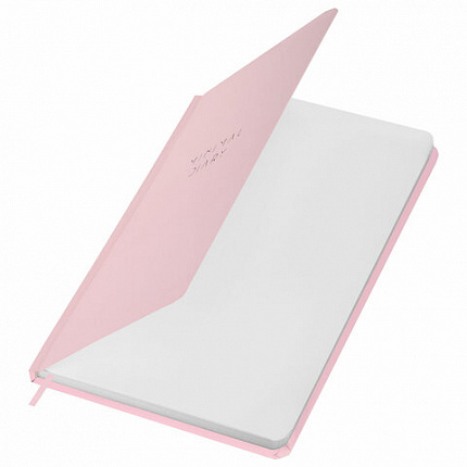Ежедневник недатированный с резинкой А5 145х203 мм, BRAUBERG, твердый, 160 л., "Minimal", розовый, 116301