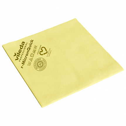 Салфетки VILEDA PROFESSIONAL "МикронКвик", КОМПЛЕКТ 5 шт., микроволокно, желтый, 38х40 см, 170638