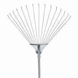 Грабли веерные проволочные раздвижные, 15 зубьев, ширина 15-58 см, черенок 115 см, ГРАНДМАСТЕР, 700348