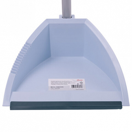 Совок VILEDA PROFESSIONAL с длинной ручкой 85 см, ширина 22 см, зубцы для очистки щеток, резиновая кромка, 146349