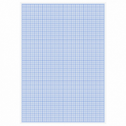 Бумага масштабно-координатная (миллиметровая), планшет, А4, голубая, 20 листов, ПЛОТНАЯ 80 г/м2, STAFF, 113490
