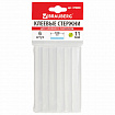 Клеевые стержни, диаметр 11 мм, длина 100 мм, прозрачные, комплект 6 шт., BRAUBERG, европодвес, 670293