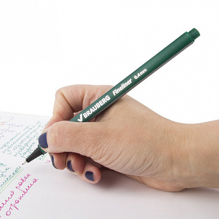 Набор капиллярных ручек (линеров) BRAUBERG 4 шт., АССОРТИ, "Aero", трехгранные, металлический наконечник, линия письма 0,4 мм, 141524