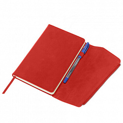 Ежедневник датированный 2026, А5, 145х213 мм, BRAUBERG "Jacket", под кожу, клапан, держатель, красный, 117401