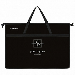 Папка для рисунков и чертежей с ручками BRAUBERG А3, пластик, молния сверху, "Creative", 273411