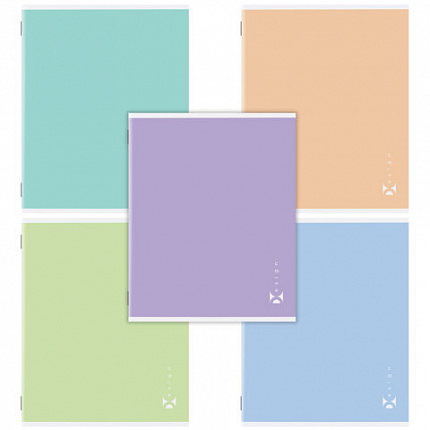 Тетрадь А5, 96 л., STAFF, скоба, клетка, офсет №2 ЭКОНОМ, обложка картон, ПАСТЕЛЬНАЯ, 405630