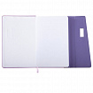 Ежедневник недатированный А5 145х215 мм, BRAUBERG "Stitch", под кожу, магнит, 160 л., сиреневый, 116589