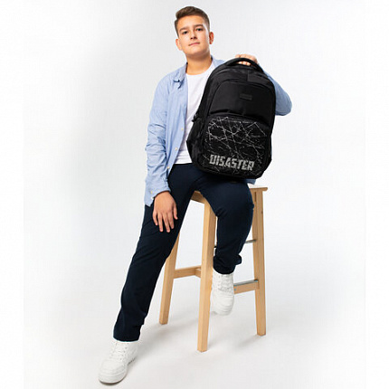 Рюкзак BRAUBERG CONCEPT универсальный, 2 отделения, светоотражающий принт, "Disaster", 45х30х18 см, 273848