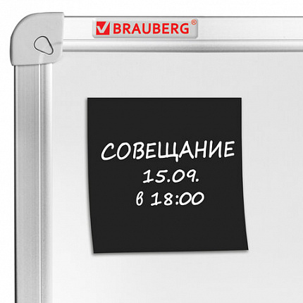Блок самоклеящийся (стикеры) черный BRAUBERG BLACK, 76х76 мм, 100 листов, 115204