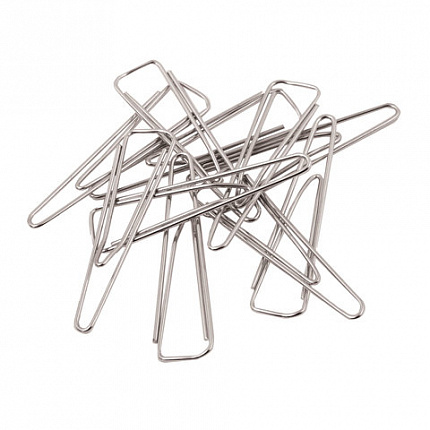 Скрепки большие 50 мм, ОФИСМАГ, никелированные, треугольные, 50 шт., в картонной коробке, 222093