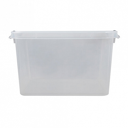Ящик-контейнер 36 л с КРЫШКОЙ НА ЗАЩЕЛКАХ "ПРОФИ", 29х50х39 см штабелируемый, ПРОЧНЫЙ, прозрачный, 437950000