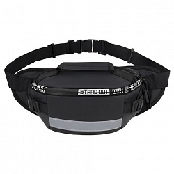 Сумка на пояс HEIKKI RIO (ХЕЙКИ), два отделения, регулируемый ремень, светоотражающий элемент, 36х9х13 см, 272618