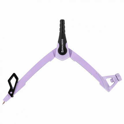 Готовальня BRAUBERG ULTRA, 4 предмета: циркуль 135 мм, запасной грифель, насадка, лавандовый цвет, 210823