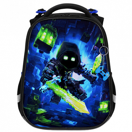 Ранец BRAUBERG PREMIUM, 2 отделения, с брелком, "Light blade", 3D-панель, 38х29х16 см, 274395