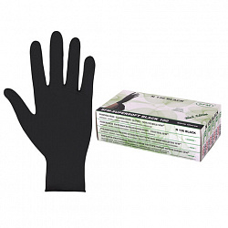 Перчатки нитриловые смотровые SFM Supersoft N136, Германия, 100 пар (200 штук), размер 7-8, M (средний), черные