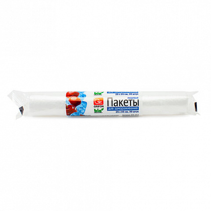 Пакеты фасовочные для замораживания в рулоне, ПНД, 25х35 см, 3 л, 30 шт., GRIFON, 101-052