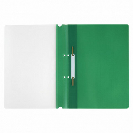 Скоросшиватель пластиковый с перфорацией STAFF, А4, 100/120 мкм, зеленый, 271717