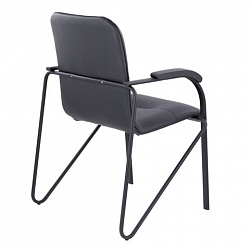 Кресло для приемных и переговорных BRABIX "Samba CF-107", черный каркас, кожзам черный, собранное, 533189