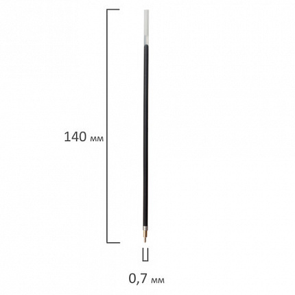 Стержень шариковый масляный BRAUBERG "Oil Base", 140 мм, СИНИЙ, игольчатый узел 0,7 мм, линия письма 0,35 мм, 170221
