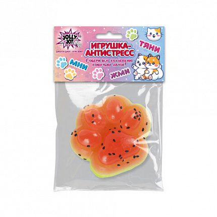 Игрушка-антистресс "КОШАЧЬЯ ЛАПКА - СОЧНЫЙ АРБУЗ", 7х6 см, дисплей, JOLLY JOT (ДЖОЛЛИ ДЖОТ), 665775