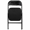 Стул складной BRABIX "Golf CF-007", чёрный каркас, чёрная ткань, 532892