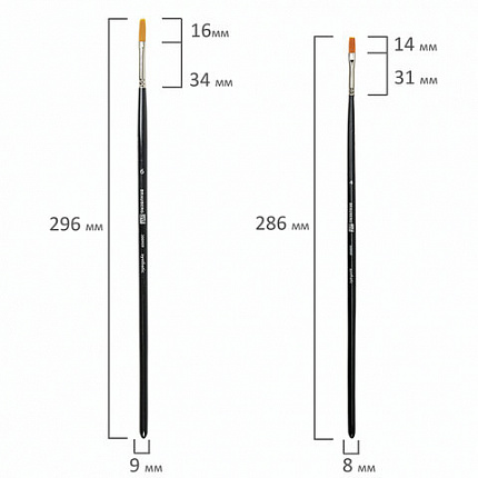 Кисти художественные набор 6 шт., синтетика, BRAUBERG ART CLASSIC, 200959