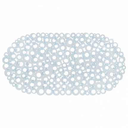 Коврик для ванны противоскользящий 69х35см, "Кольца", овальный, прозрачный, ПВХ, PRIMILA (ПРИМИЛА), 700372