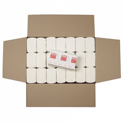 Полотенца бумажные 200 шт., LAIMA (H2) PREMIUM, 2-слойные, белые, КОМПЛЕКТ 21 пачка, 22,5х21,3 см, Z-сложение, 111339