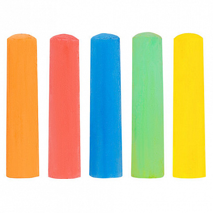 Мел в ведерке для рисования на асфальте 20 штук, 5 цветов, цветной круглый, BRAUBERG KIDS, 272773