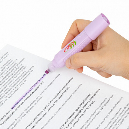 Текстовыделитель STAFF "EVERYDAY HL-707", ЛАВАНДОВЫЙ, линия 1-5 мм, скошенный наконечник, 152547