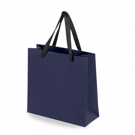 Пакет подарочный КОМПЛЕКТ 3 штуки 20х8х20см "Business Kraft", синий, крафт, ЗОЛОТАЯ СКАЗКА, 700864