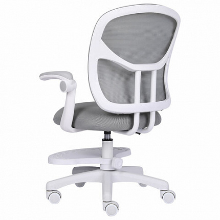 Кресло детское с подставкой для ног BRABIX "Toy MG-205", сетка/ткань TW, серое, 533153