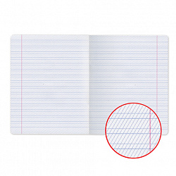 Тетрадь ЗЕЛЁНАЯ обложка 12 л., частая косая линия с полями, офсет, "HATBER", 028439, 12Т5B5_05112