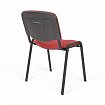Стул для персонала и посетителей "ИЗО", черный каркас, ткань черно-красная, В-9/С-16