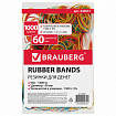Резинки банковские универсальные диаметром 60 мм, BRAUBERG 1000 г, цветные, натуральный каучук, 440051