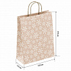 Крафт пакет бумажный "Снежинка" 22х12х25 см, с кручеными ручками, плотность 80 г/м2, 115465