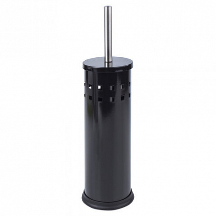 Ершик для унитаза с подставкой, металл, черный, глянцевый, LAIMA, 604960